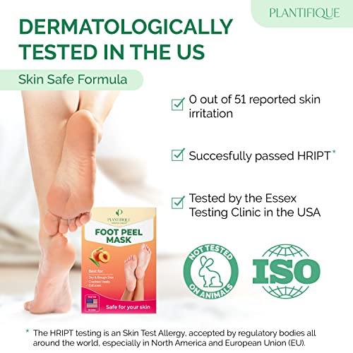 PLANTIFIQUE Foot Peeling Mask 2 Pack - Peach and Korean Skincare Clay Mask ? Hydrating Mud Mask with Avocado & Superfoods