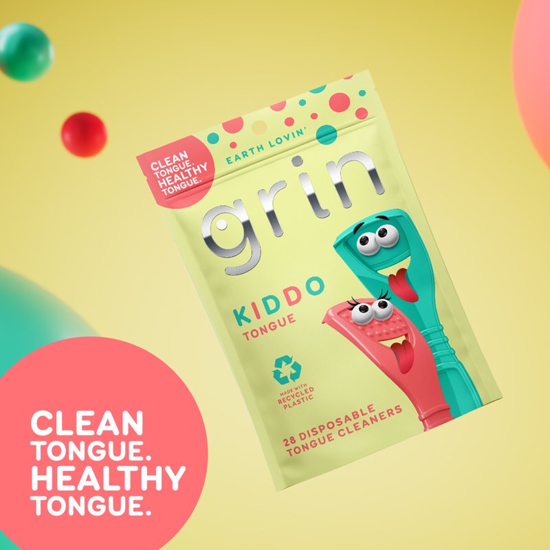 Children's Tongue Cleaner - Disposable Kids Oral Hygiene Scraper, Recycled Plastic, 28 Count