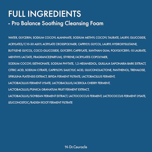 Dr.Ceuracle Pro Balance Moisture Barrier Set - Moisturizing pH Balanced Korean Skincare Gift Set included Cleansing Foam, Toner, Cream