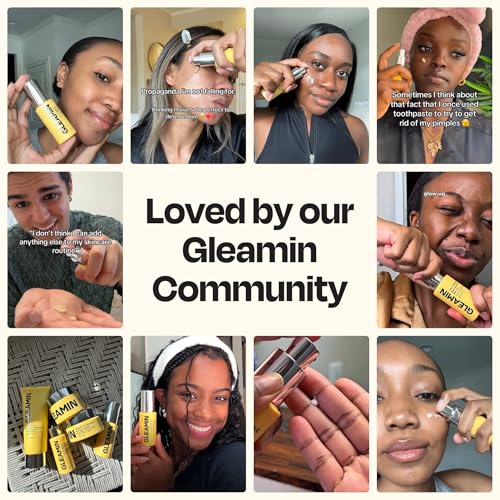 Gleamin Superactive Vitamin C Serum for Face - 15% Vitamin C with Niacinamide, Bakuchiol & Hyaluronic Acid - Brightening Facial Treatment for Uneven Tone, Dark Spots & Radiant Glow - 1 fl oz