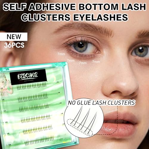 Bottom Lashes Clusters Self Adhesive Bottom Eyelashes Natural Looking Lower Lashes DIY Glue-Free Individual Lashes Bottom Extensions