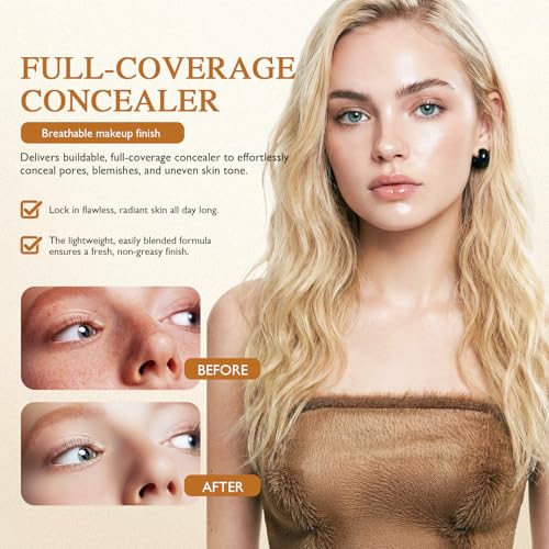 Hush Glow Foundation, Foundation for Older Women, Mushroom Head Air Cushion CC Cream BB Foundation, BB Cream Foundation Makeup Moisturizing Concealer Long-Lasting Full Coverage