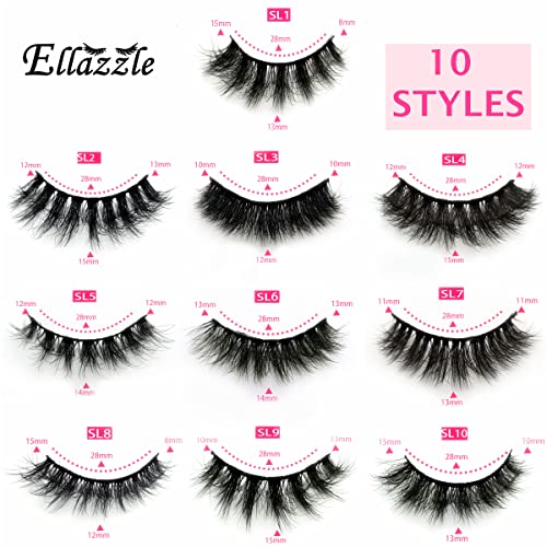 20 Pairs Faux Mink Eyelashes Wholesale Lashes Pack, Lashes Natural Look 16mm-20mm False Eyelashes Pink