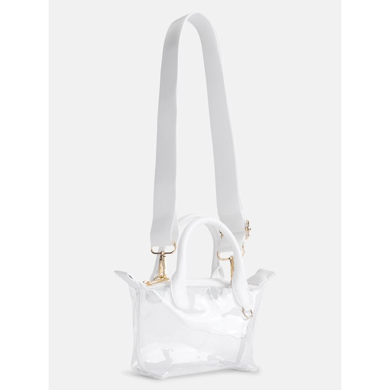 Clear Mini Tote Bag for Women - Stadium-Ready Vinyl Game Day Bag