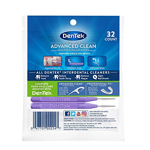 DenTek Slim Brush Interdental Cleansers, Extra Tight, Mouthwash Blast 32 ea
