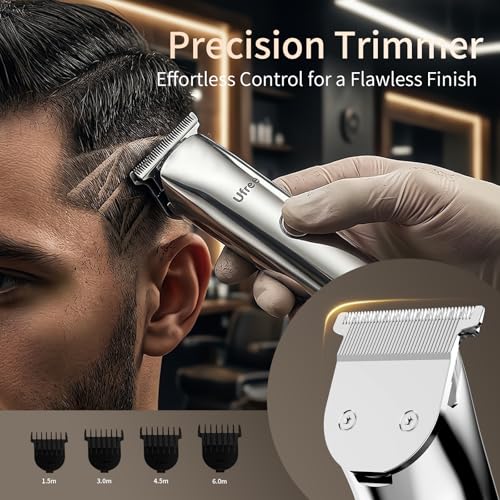 Ufree Beard Trimmer and Foil Shaver Kit, Electric Razors for Men, Precision T Blade Hair Trimmer, Waterproof Travel Shaver, Cordless Clippers Set for Mustache Facial Hair Cutting, Men Grooming Gifts