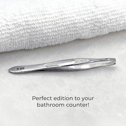 NGHIA Straight Tip Tweezer - N-406 | Stainless Steel Eyebrow Tweezer for Precision Grooming | Hair Removal | Professional Quality for Salon and Home Use