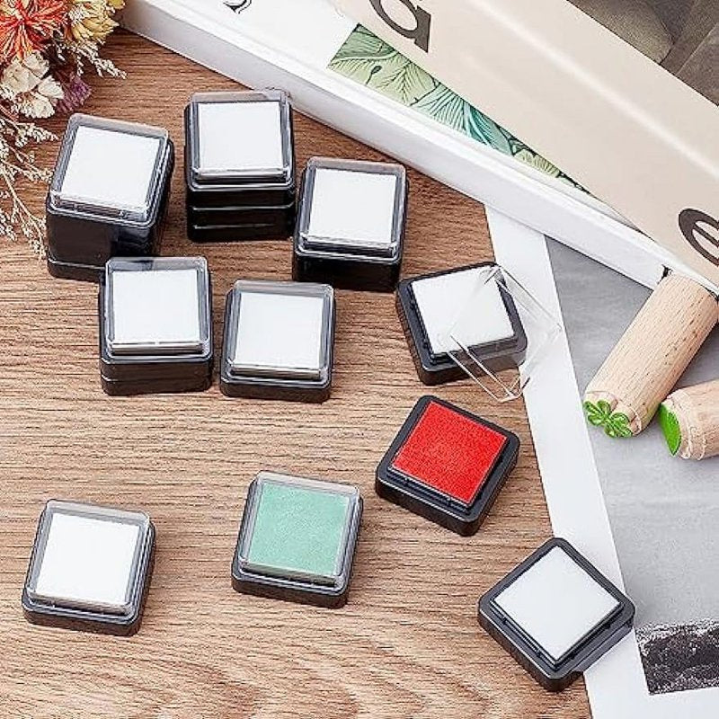30 Pcs Blank Ink Pad Set for DIY Crafts & Stamp Making - Refill & Customization