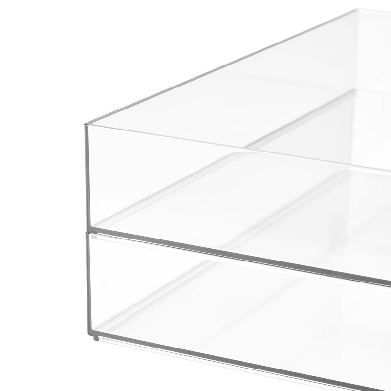 12x12 Clear Stackable Craft Storage Tray for Scrapbook & Office Supplies