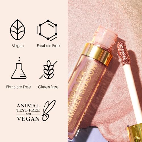 Winky Lux Chandelier Shimmer Cream Eyeshadow - Liquid Glitter Eyeshadow, Long Lasting Crease Free, One Swipe Coverage and Sparkle, Gold, Bottle Pop