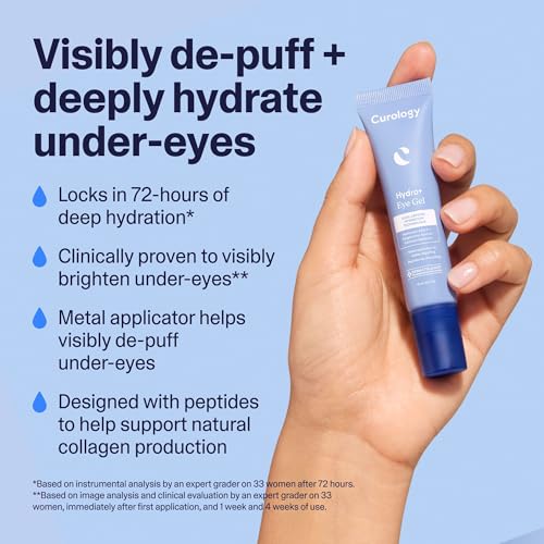 Curology Hydro+ Essentials Bundle, Foaming Gel Cleanser, Cream Moisturizer, and Cooling Caffeinated Eye Gel with Hyaluronic Acid, Peptides, and Niacinamide
