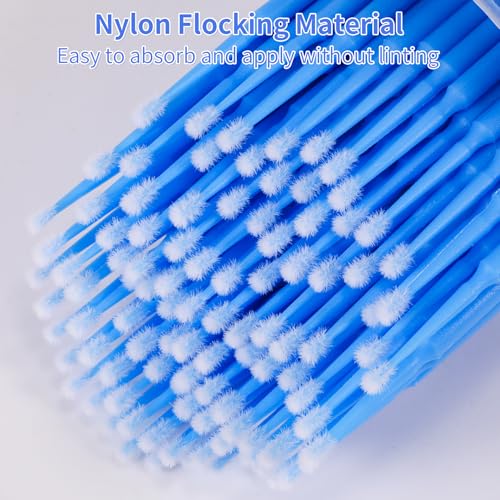 Annhua Disposable Micro Applicators Microswabs Application Brushes 400 PCS, Micro Applicator Bendable for Eyelash Extensions, Oral Care and Cleaning - Fine Tips - Green