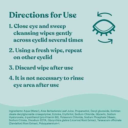 Biotrue Micellar Eyelid Cleansing Wipes, Fragrance-Free Eyelid Care for Dry, Irritated Eyes, Gently Cleanses, Hydrates & Soothes Eyelids, Moisturizing Eye-Wipes for Daily Use, 30 Count,(Pack of 2)