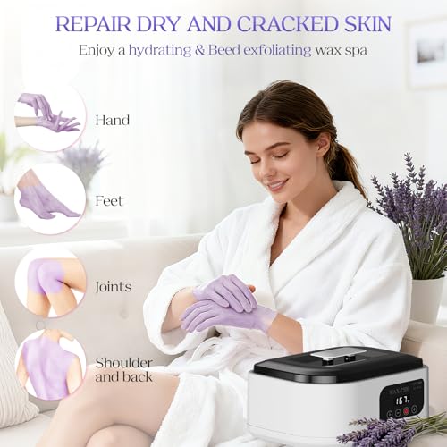 Paraffin Wax Machine for Hands and Feet?Paraffin Wax Warmer with Auto-Timer and Keep Warm Mode, Paraffin Wax Bath Moisturizing Kit for Arthritis, Skin Hydration, Relax Muscles-White