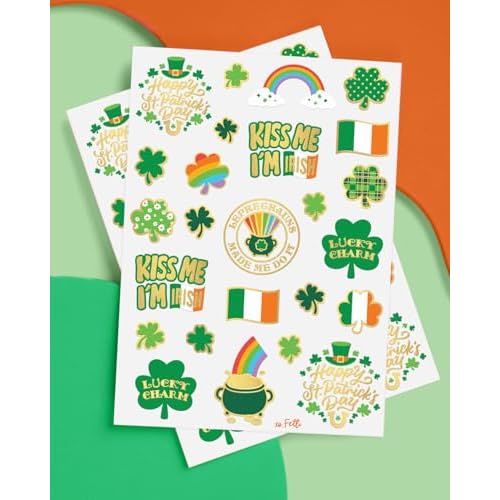 xo, Fetti St Patricks Day Decorations Tattoos - 50 styles | Shamrock Supplies, Kiss Me I'm Irish Party, Leprechauns