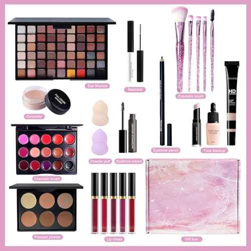 Makeup Set Full Kit for Girls Teens Women,makeup kit for teens,Beginner Makeup Set,make up gift set,Mascara,Lip Gloss,Foundation,Concealer,All in One Makeup Kit