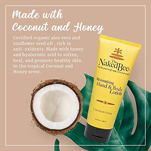The Naked Bee Hand & Cuticle Healing Salve (1.5oz/Sunflower, Beeswax & Shea Butter) + Coconut & Honey Moisturizing Hand & Body Lotion, 6.7oz