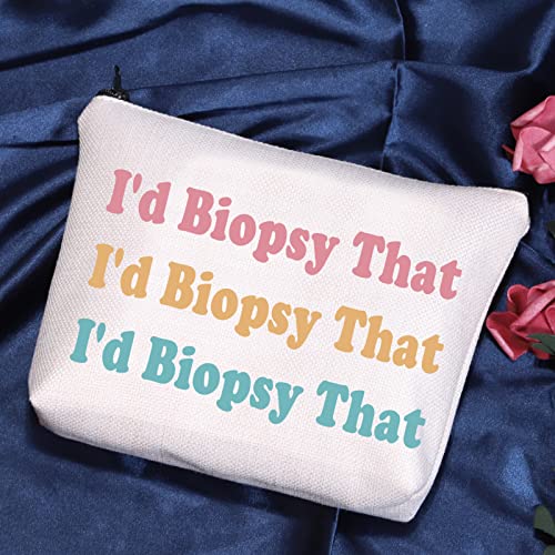 POFULL Dermatologist Work Skin Deep Gift I'd Biopsy That Cosmetic Bag Skin Doctor Gift (I'd Biopsy That Cosmetic Bag)