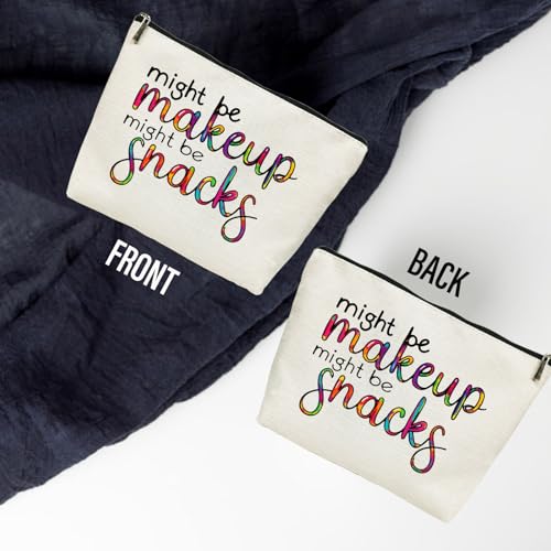 Might Be Makeup Might Be Snacks Cosmetic Bags - Christmas & Birthday Gifts for Women Friendship Makeup Bag (Snacks 1)