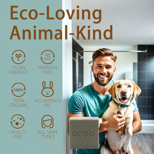 QOOQ Essential Oil Infused: The Perfect Natural Bar Soap for Men - Handcrafted for 12-Hour Deodorization - Smell Fresh, Distinctive, and Refined - Safe for Sensitive Skin