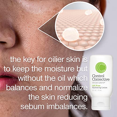 CONTROL CORRECTIVE Oil Free Hydrating Lotion, 2.5 Oz - Lightweight, Silky, Non-Comedogenic, Oil-Free, Facial Moisturizer, Leaves Skin Hydrated And Glowing, Calms, Purifies, Tones, Repairs, Balances