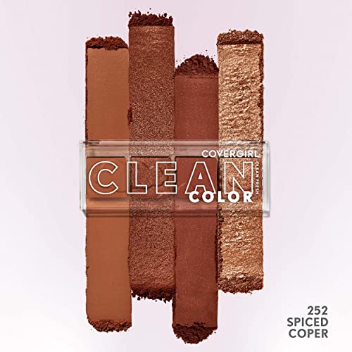 COVERGIRL Clean Fresh Clean Color Eyeshadow Palette, Shimmer Finish, Vegan Formula - Spiced Copper, 4g (0.14 oz)