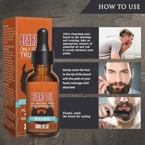 Beard Oil, Hydrating & Softening Beard Care, Beard Growth & Conditioning Oil for Men, Beard Conditioning and Moisturizing for a Healthy Beard, 30Ml(1 fl.oz