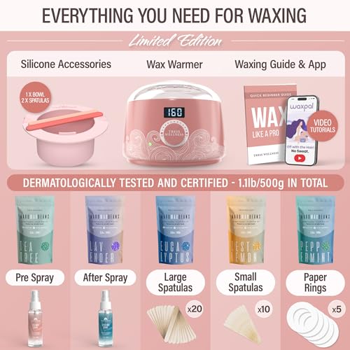 Tress Wellness Dusty Pink Wax Warmer Kit with Pink Wax Melting Bowl