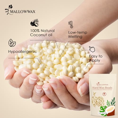 Hard Wax Beads 2-Pack, 1lb lavender wax beads + 1lb Coconut cream wax for hair removal