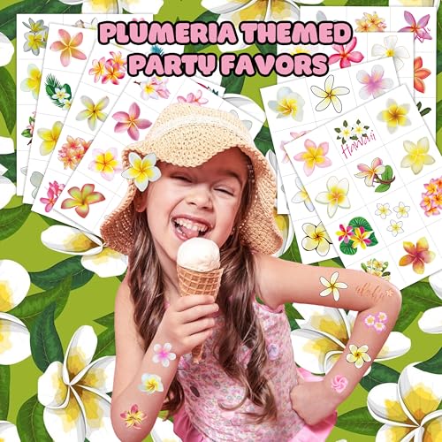 96 PCS Plumeria Flower Pre-Cut Themed Birthday Supplies D?cor Cute Luau Gifts For Game Boys Girls Classroom School Prizes Reward