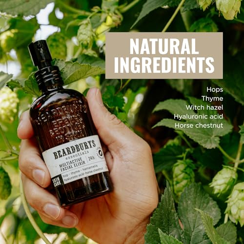 Beardburys Essentials Multi-Active Facial Elixir, Anti-Aging Moisturizer Natural Ingredients, Vegan Daily Facial Cream For Oily Dry and Sensitive Skin, 1,7 oz