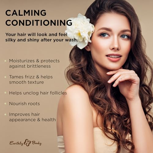 Earthly Body Miracle Oil Tea Tree Conditioner, 16 oz. - Detangles, Tames Frizz & Nourishes Roots - Tea Tree, Hemp Seed, Argan & Eucalyptus Oils - 100% Vegan, Cruelty Free