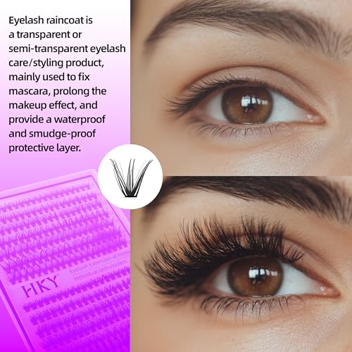 HKY Lash Clusters Kit 8-16mm 30D-40D Wispy Eyelash Clusters Lashes Natural DIY Lash Extension Kit Cluster Eyelash Extensions Kit 280pcs C Curl Individual Lashes Cluster Eyelash (With Tweezers)