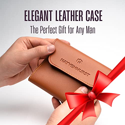 Nail Kit - Nail Clipper Set - Manicure Set -16 Stainless Steel Pieces Manicure Kit For Men¡¯s - Pedicure Kit For Men - Mens Grooming Kit With Brown Leather portable Case by Hayvenhurst