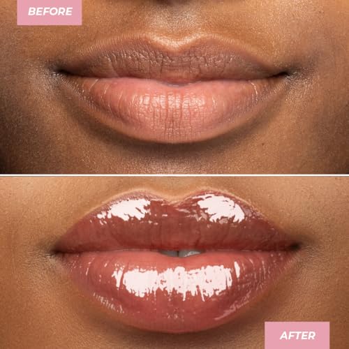 MCoBeauty - Hot Lip Plump Gloss - Fancy, Nude Shade - Moisturising Scented Lip Gloss with Precise Tapered Tip - Contains Vitamin E - Christmas Stocking Stuffers - 10ml
