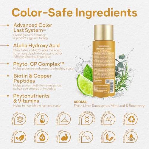 Colorproof Biorepair Thicken Shampoo for Thinning Color-Treated Hair, Nourishes & Stimulates Hair & Scalp, Thicker, Fuller Looking Hair, Sulfate-Free, Vegan