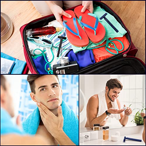 Chumia 30 Pieces Disposable Razors Bulk Individually Wrapped Disposable Safety Twin Blade Razors with Clear Safety Cap for Travel Hotels Motels Beauty Salons Homes