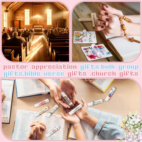 30 Pack Christian Gifts Bulk for Women Men Religious Lip Balms Bulk Church Party Favors Christmas Party Gifts Stocking Stuffers Bible Verse Study Supplies for Employee Staff Coworkers
