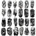 24 Sheets 8-Inch Temporary Tattoos Fake Tattoos Temporary Tattoos Adult Tatuajes Temporales Para Hombres 3D Halloween Style Lion Tiger Skull Jesus Angel Cowboy Mythology