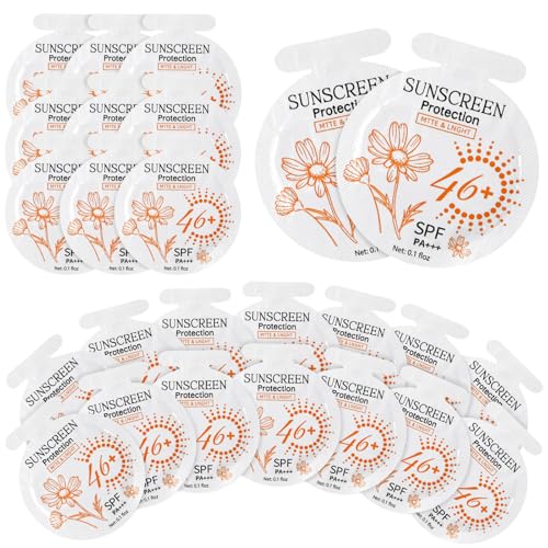 200 Pcs Sunscreen Bulk Mini Travel Size Sunscreen Packets SPF 46+ Summer Party Gifts for Women Girl