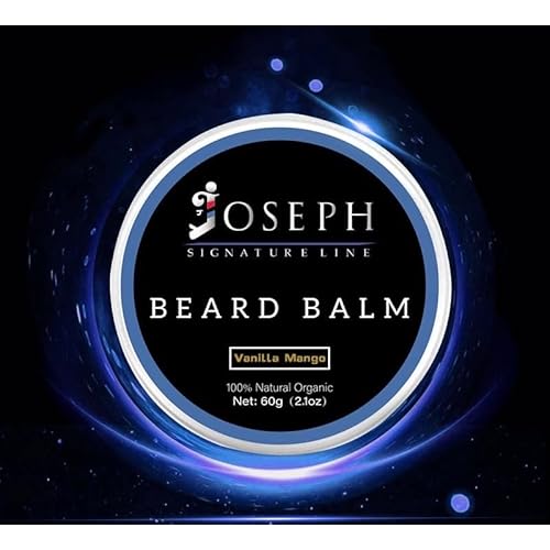 Beard Balm for Men - Beard Growth Balm with Beeswax & Olive Oil - Moisturizing, Hydrating and Softening Cream - Vanilla Mango Scent - 2 oz