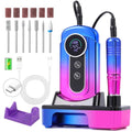 Electric Nail Drill Professional - 45000 RPM Cordless Nail Drill with Rechargeable Stand, Electric Nail File with Nail Lamp, Portable Nail Drills for Acrylic Gel Polishing Removing, Home & Salon Use