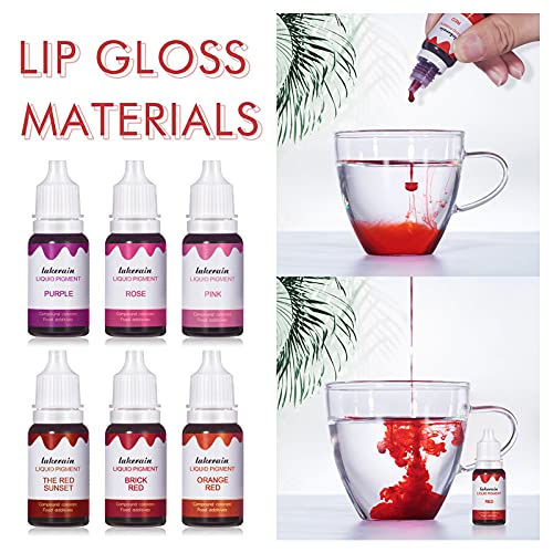 BONNIE CHOICE 12 Colors Liquid Lip Gloss Pigment Set, DIY Lipstick Liquid Pigment for Set Making Lip Gloss, DIY Lip Cosmetic Dye, Edible Coloring Pure Plant for Gloss Base