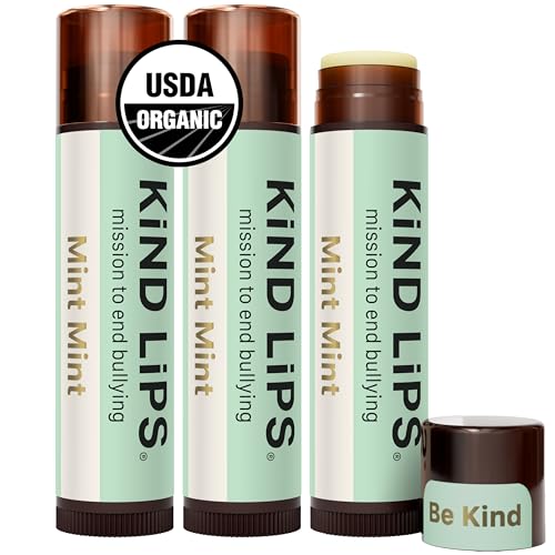 Kind Lips Mint Mint Extra Minty Organic Lip Balm Natural Moisturizing Lip Care 3 Pack
