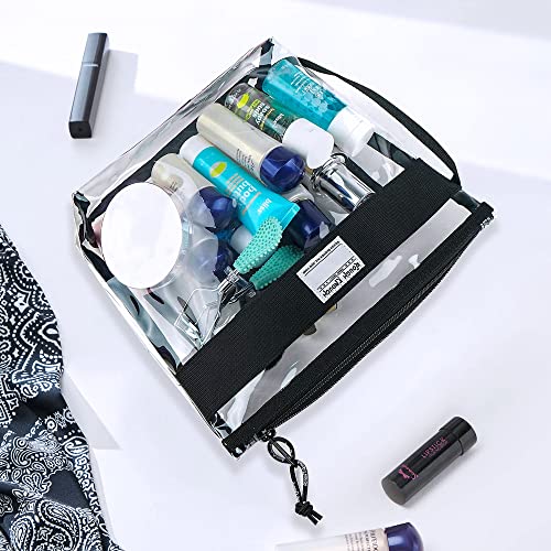 Rough Enough Clear Toiletry Bags for Traveling Toiletries Cosmetic Pouch Makeup Bags TSA Approved for Men and Women Travel