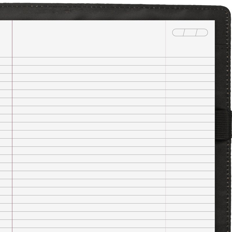 Refillable Faux Leather Notetaker Notebook with Sticky Notes, 8.5x11 Inches