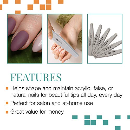 Nail Tek The Finisher File, Professional Double-Sided 240/400 Grit Nail File to Shape and Smooth Acrylic, Gel, and Natural Nails, Nail Polish Remover, Must-Have Manicure and Pedicure Kit Tool, 6 Pack