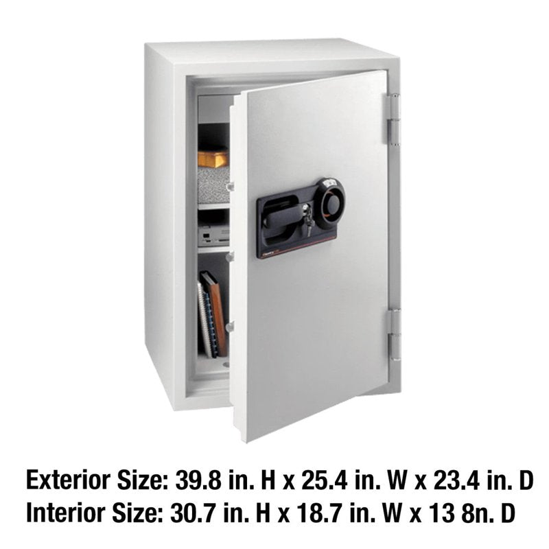 Fireproof Business Safe with Combination Dial Lock 4.59 Cu Ft - Light Gray