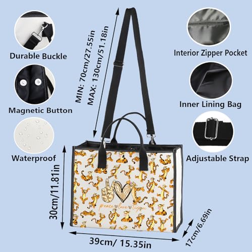 WZMPA Tiger Cosmetic Bag - Tiger Fans Gifts - Peace Love Makeup Zipper Pouch Bag - Merchandise (Love Tiger2-TB)