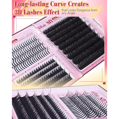 SIY Lash Clusters with Spikes Manga Volume Individuals DIY Lash Extension 100D Eyelash Extension 10-19MM Anime D-Curly 3D Look Thick Eyelash Clusters by Newcally